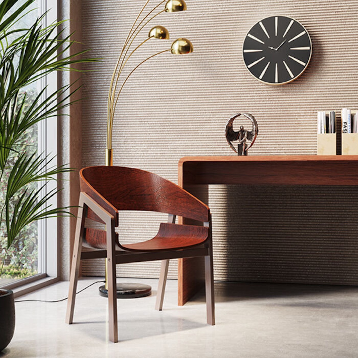 Chaise avec accoudoirs BIARRITZ Kare Design marron