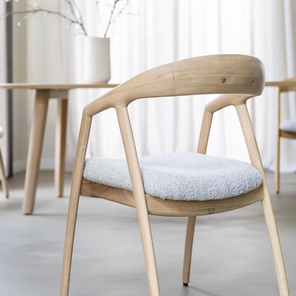 Chaise avec accoudoirs DANTE Xooon naturel-crème