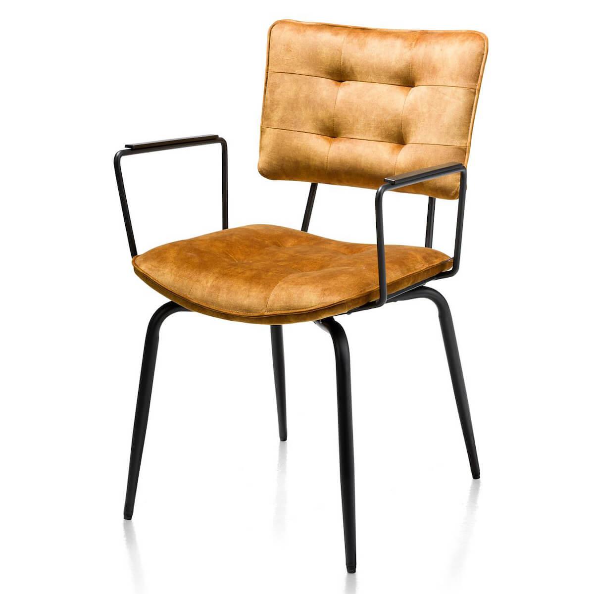 Chaise avec accoudoirs MANOU Henders & Hazel jaune ocre