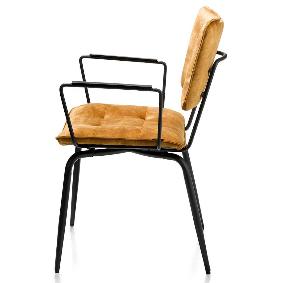 Chaise avec accoudoirs MANOU Henders & Hazel jaune ocre
