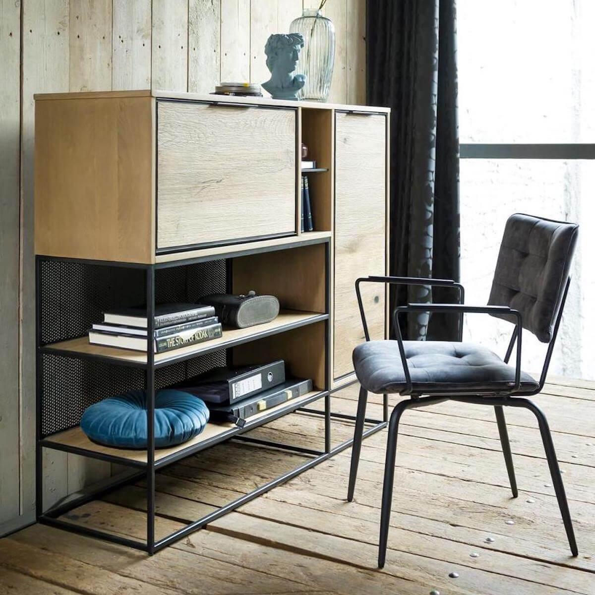 Chaise avec accoudoirs MANOU Henders & Hazel jaune ocre