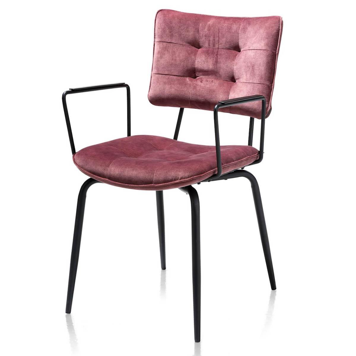 Chaise avec accoudoirs MANOU Henders & Hazel rouge bordeaux