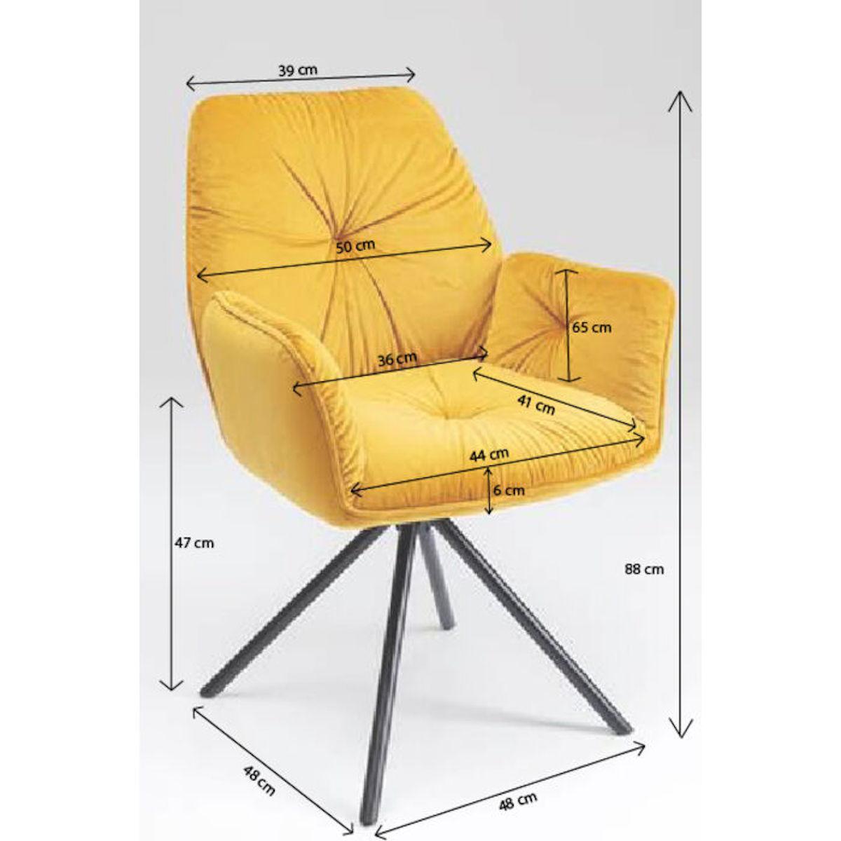 Chaise avec accoudoirs MILA Kare Design jaune