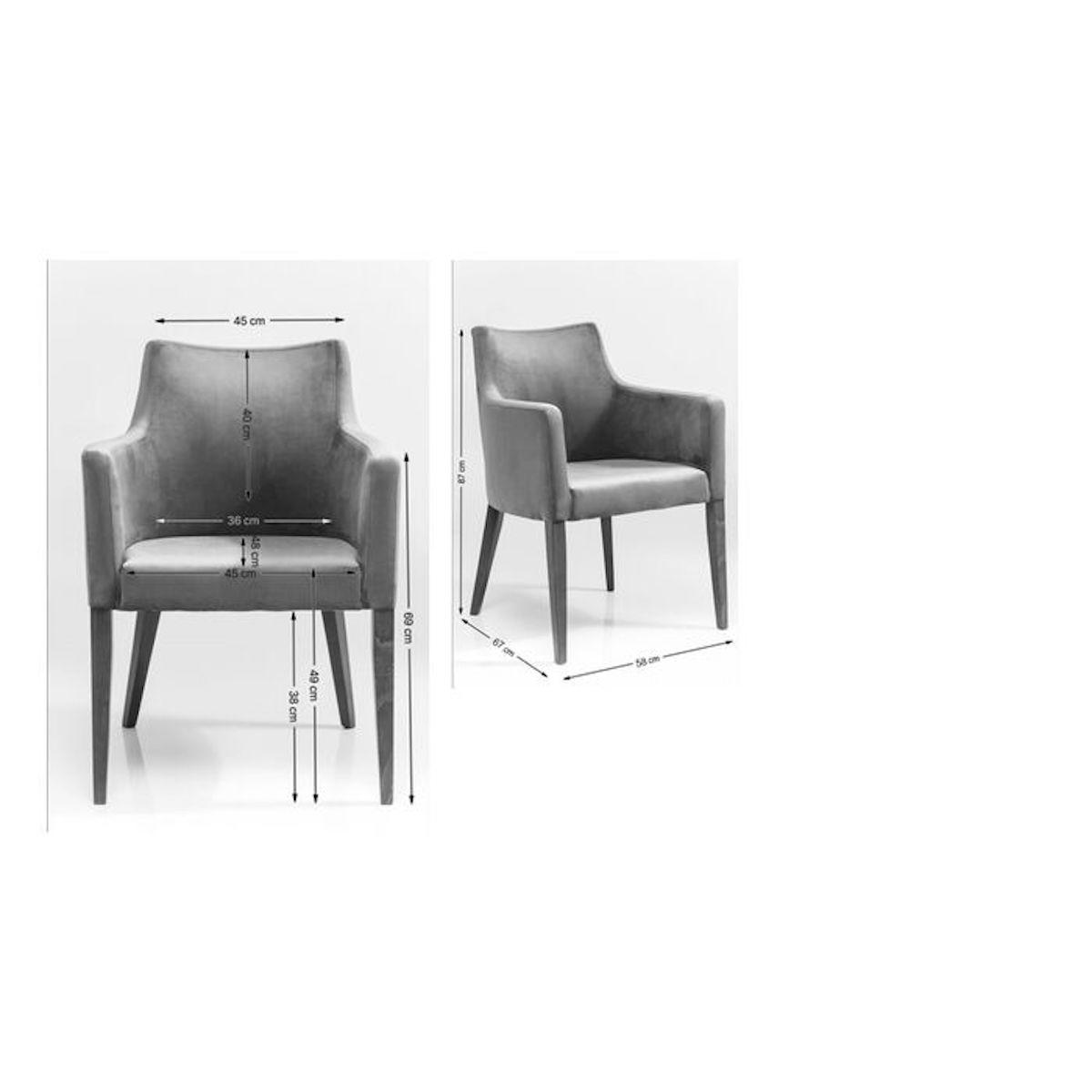 Chaise avec accoudoirs MODE SUBLIME Kare Design Dark Brown