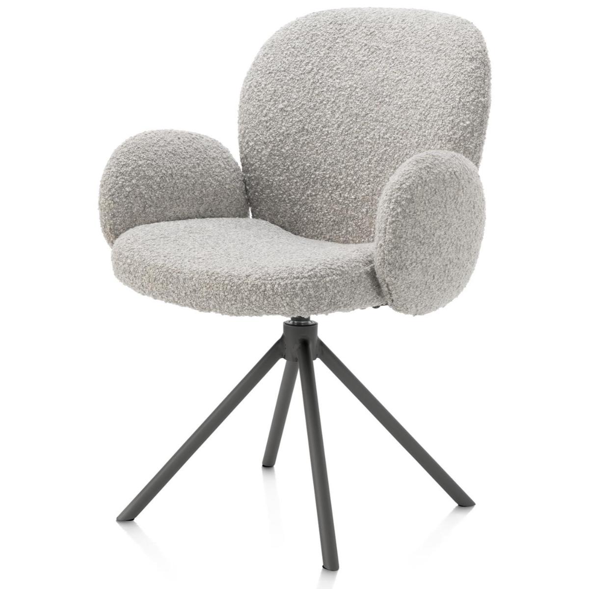Chaise avec accoudoirs pivotante JAXON Xooon Caillou / piétement graphite