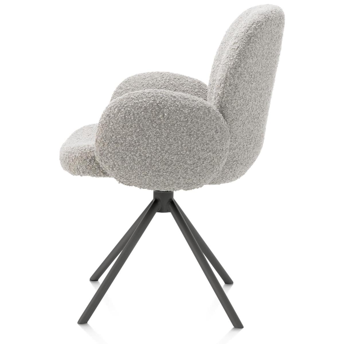 Chaise avec accoudoirs pivotante JAXON Xooon Caillou / piétement graphite