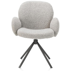 Chaise avec accoudoirs pivotante JAXON Xooon Caillou / piétement graphite