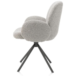 Chaise avec accoudoirs pivotante JAXON Xooon Caillou / piétement graphite