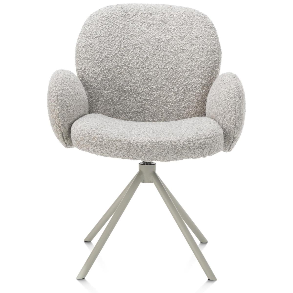Chaise avec accoudoirs pivotante JAXON Xooon Caillou / piétement Silk grey