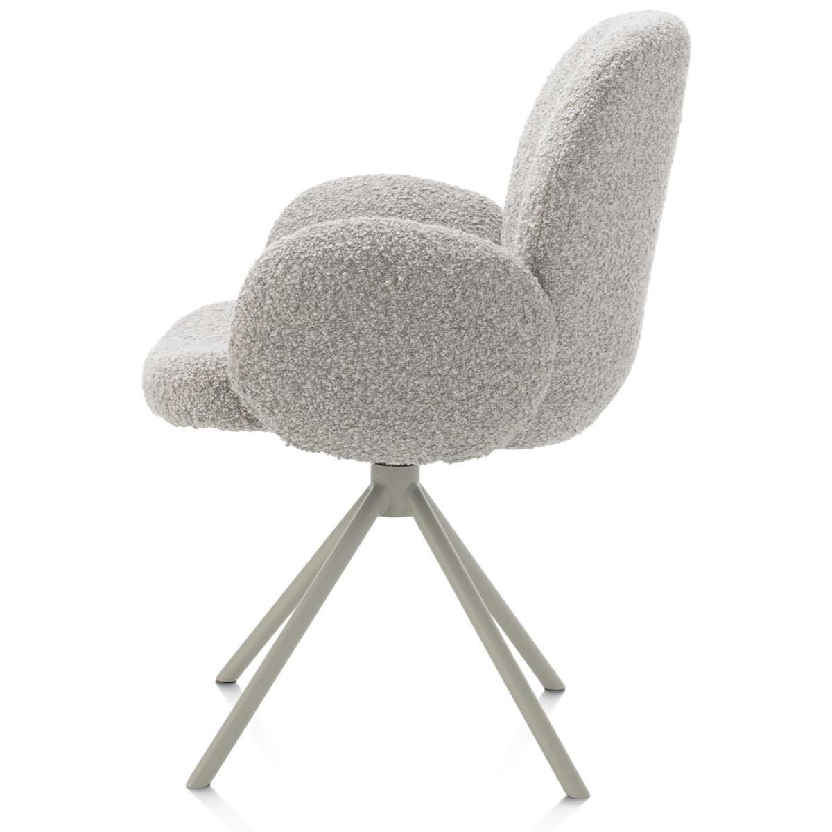 Chaise avec accoudoirs pivotante JAXON Xooon Caillou / piétement Silk grey