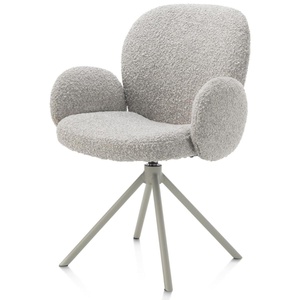 Chaise avec accoudoirs pivotante JAXON Xooon Caillou / piétement Silk grey
