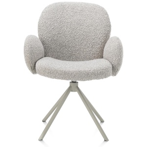 Chaise avec accoudoirs pivotante JAXON Xooon Caillou / piétement Silk grey