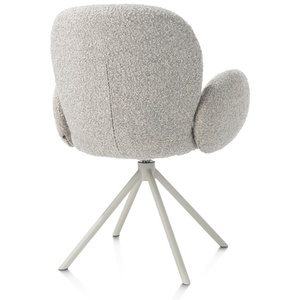 Chaise avec accoudoirs pivotante JAXON Xooon Caillou / piétement Silk grey