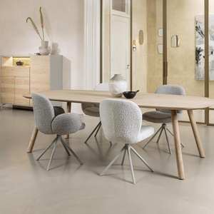 Chaise avec accoudoirs pivotante JAXON Xooon Caillou / piétement Silk grey