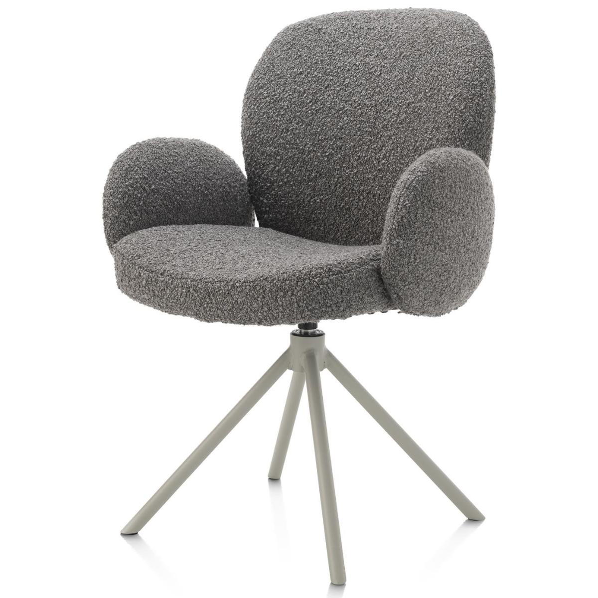 Chaise avec accoudoirs pivotante JAXON Xooon Foie / piétement Silk grey