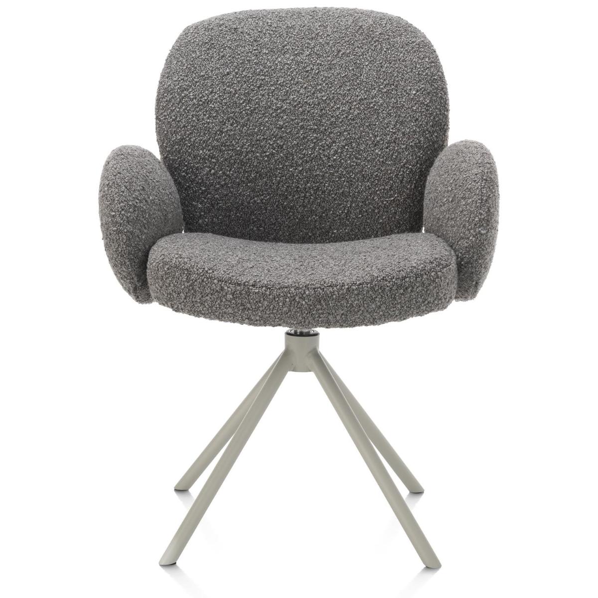 Chaise avec accoudoirs pivotante JAXON Xooon Foie / piétement Silk grey