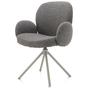 Chaise avec accoudoirs pivotante JAXON Xooon Foie / piétement Silk grey