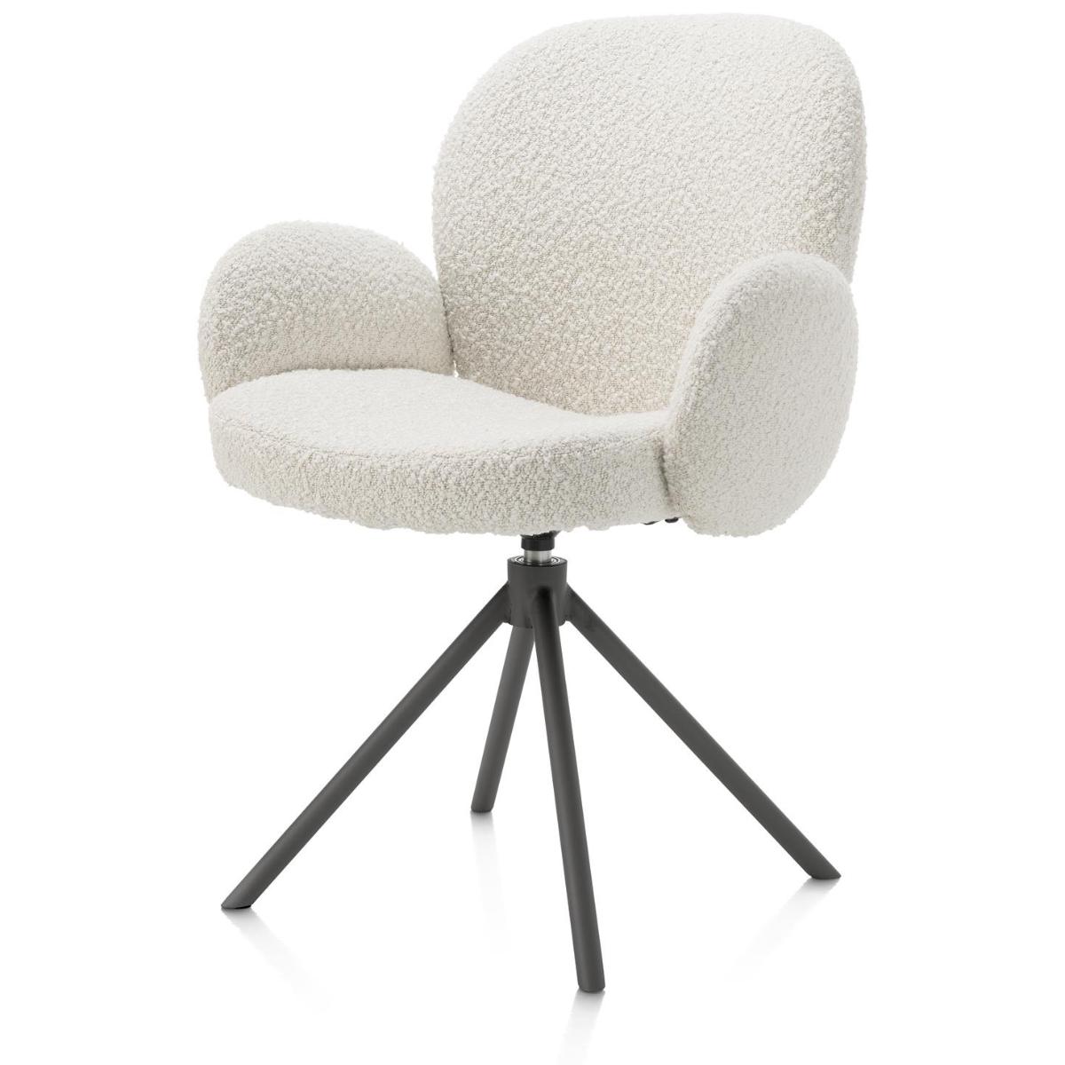 Chaise avec accoudoirs pivotante JAXON Xooon Ivoire / piétement graphite