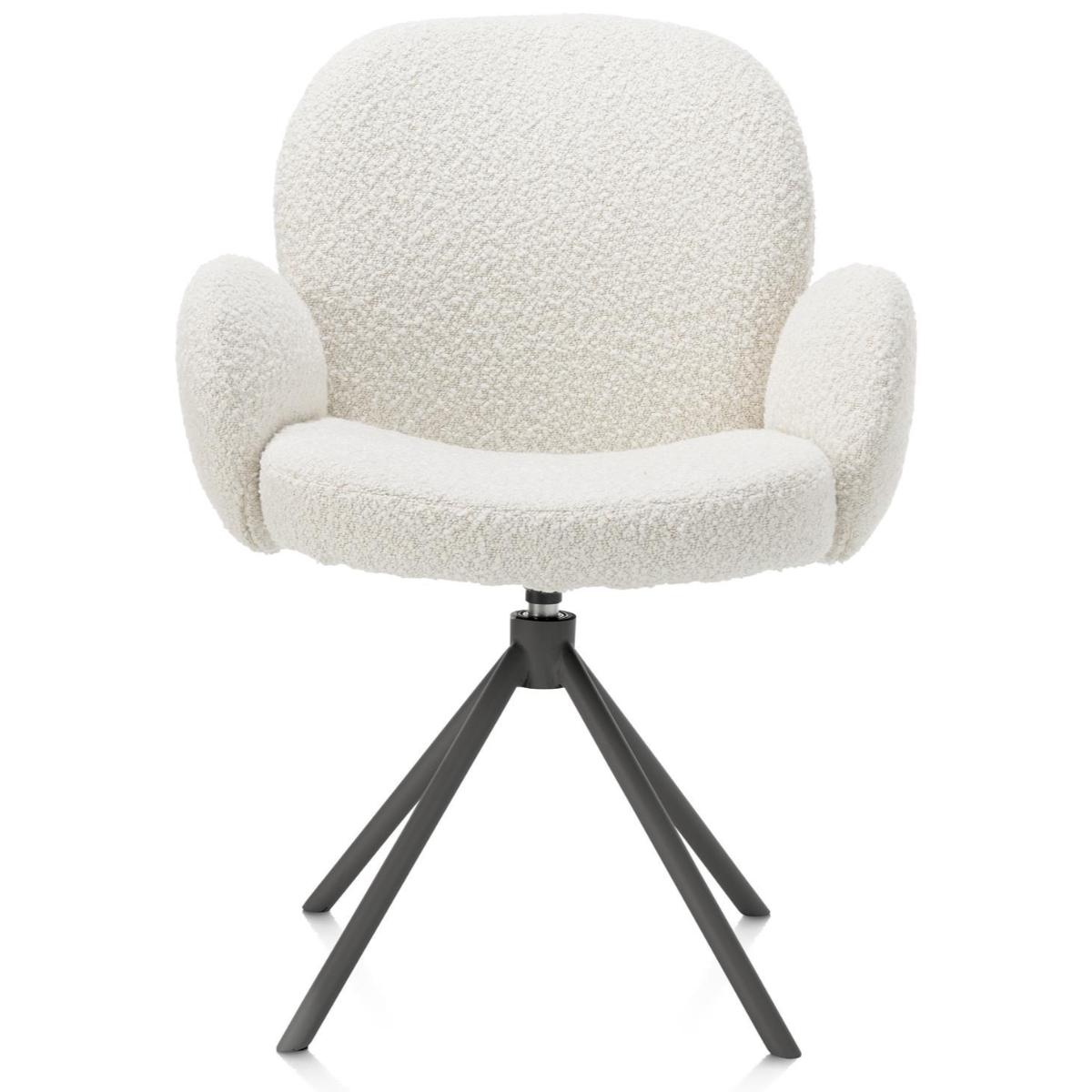 Chaise avec accoudoirs pivotante JAXON Xooon Ivoire / piétement graphite