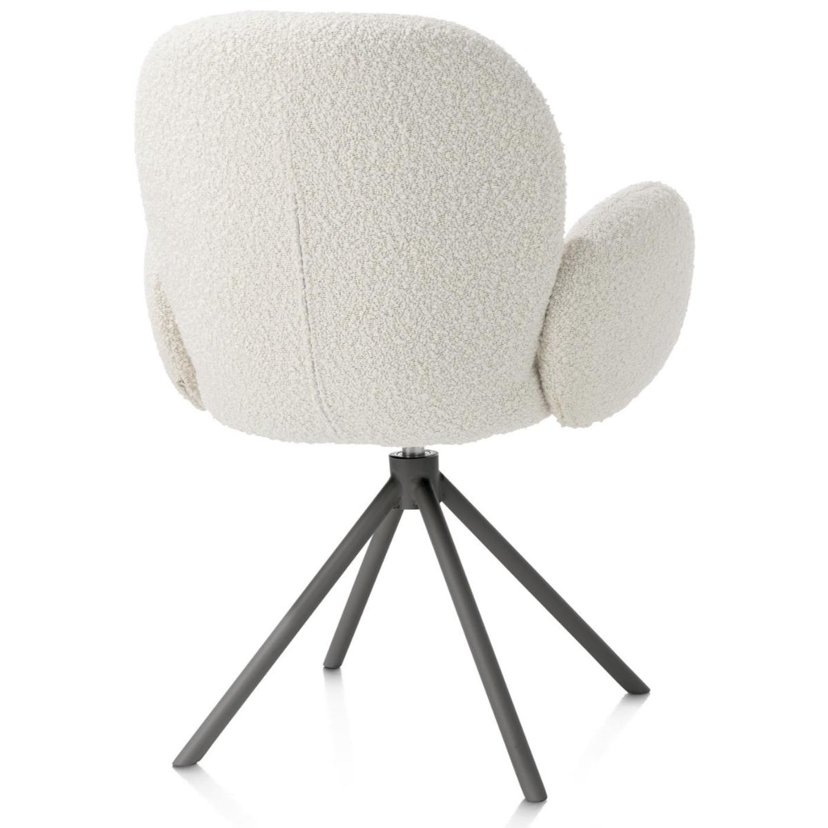 Chaise avec accoudoirs pivotante JAXON Xooon Ivoire / piétement graphite