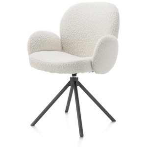 Chaise avec accoudoirs pivotante JAXON Xooon Ivoire / piétement graphite