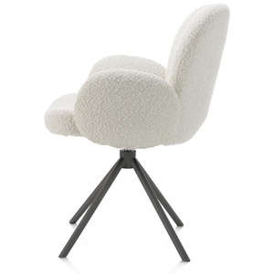 Chaise avec accoudoirs pivotante JAXON Xooon Ivoire / piétement graphite
