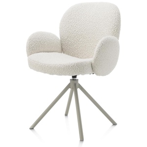 Chaise avec accoudoirs pivotante JAXON Xooon Ivoire / piétement Silk grey