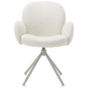 Chaise avec accoudoirs pivotante JAXON Xooon Ivoire / piétement Silk grey