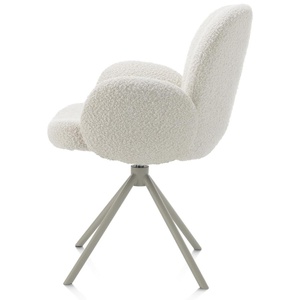 Chaise avec accoudoirs pivotante JAXON Xooon Ivoire / piétement Silk grey