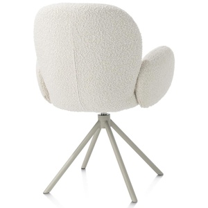 Chaise avec accoudoirs pivotante JAXON Xooon Ivoire / piétement Silk grey
