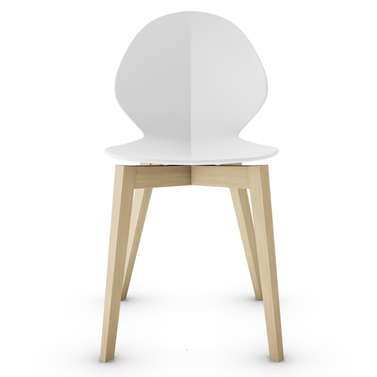 Chaise BASIL Calligaris chêne naturel-blanc optique opaque