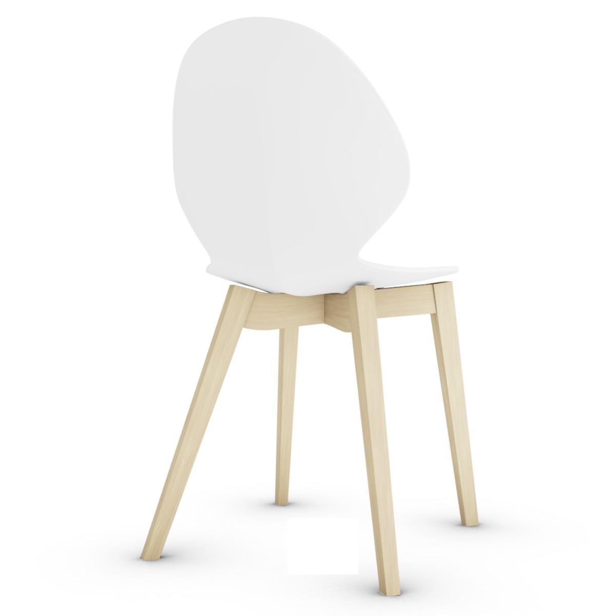 Chaise BASIL Calligaris chêne naturel-blanc optique opaque