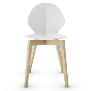 Chaise BASIL Calligaris chêne naturel-blanc optique opaque