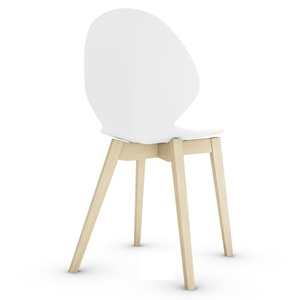 Chaise BASIL Calligaris chêne naturel-blanc optique opaque