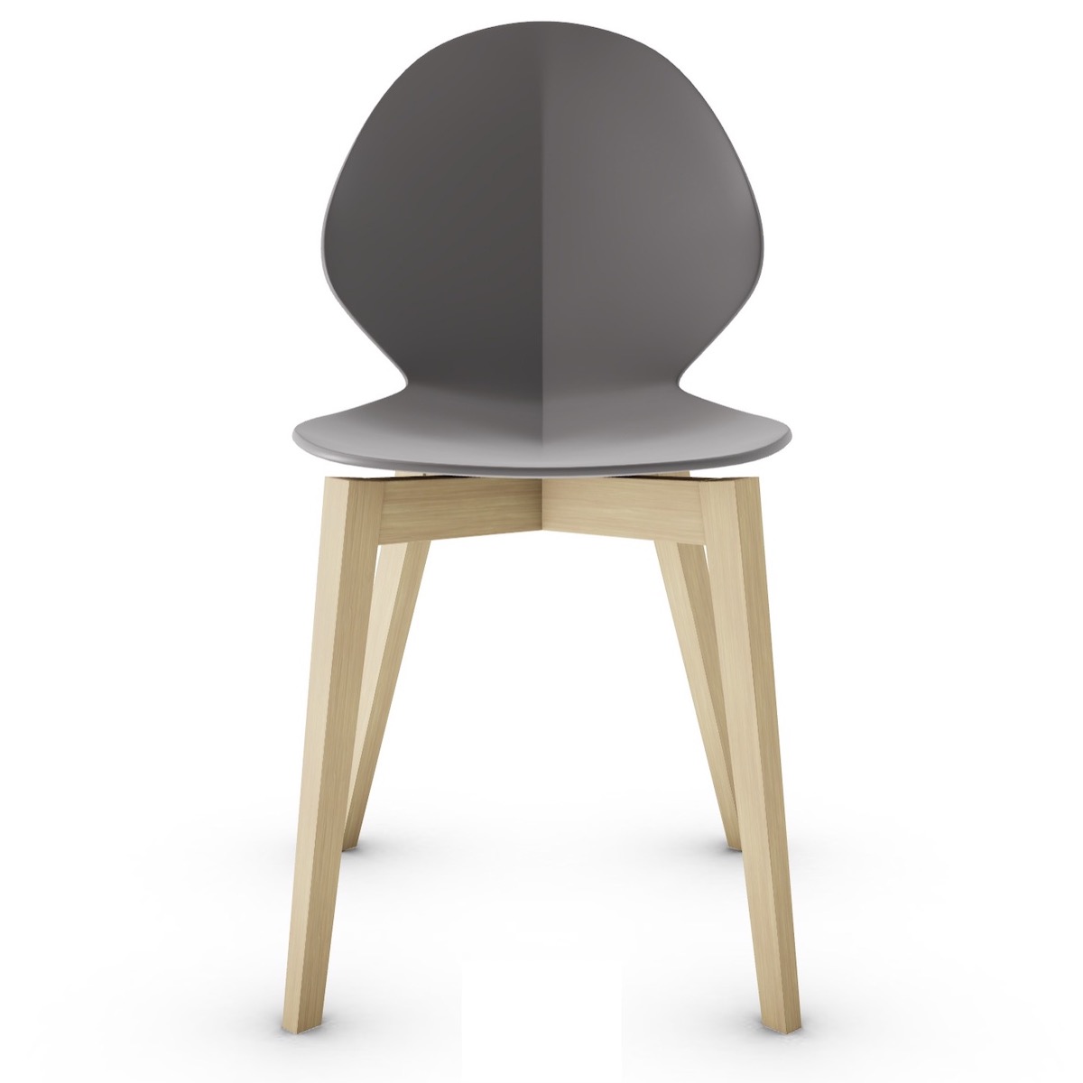 Chaise BASIL Calligaris chêne naturel-grège opaque