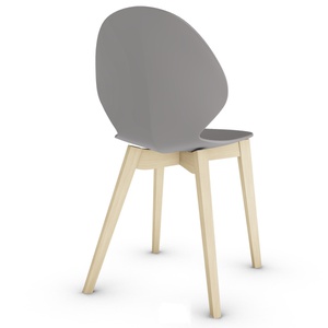 Chaise BASIL Calligaris chêne naturel-grège opaque