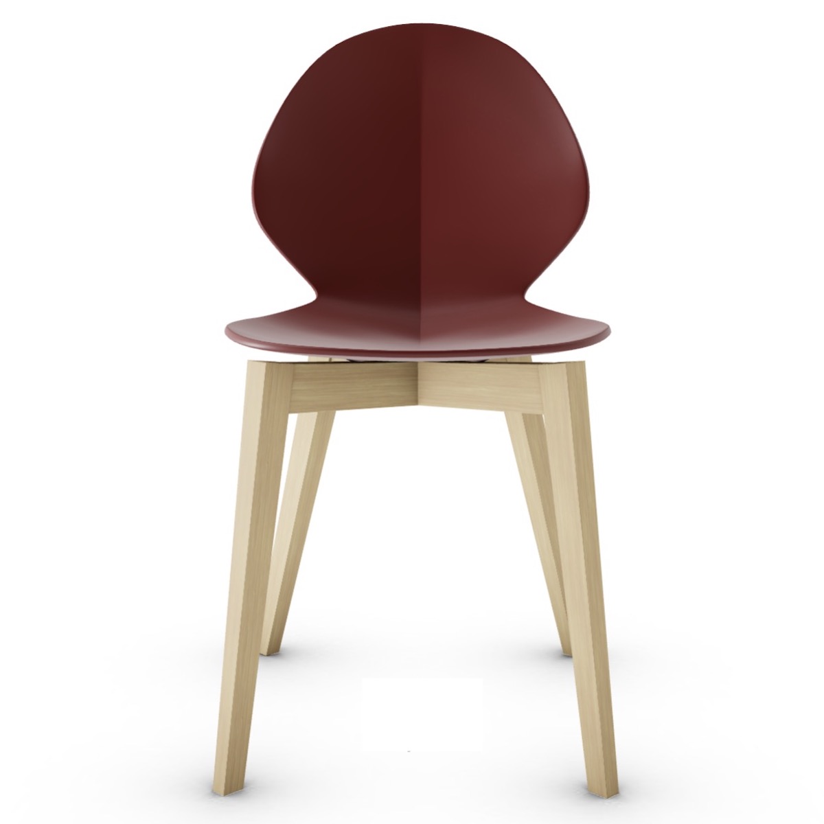 Chaise BASIL Calligaris chêne naturel-rouge oxyde opaque