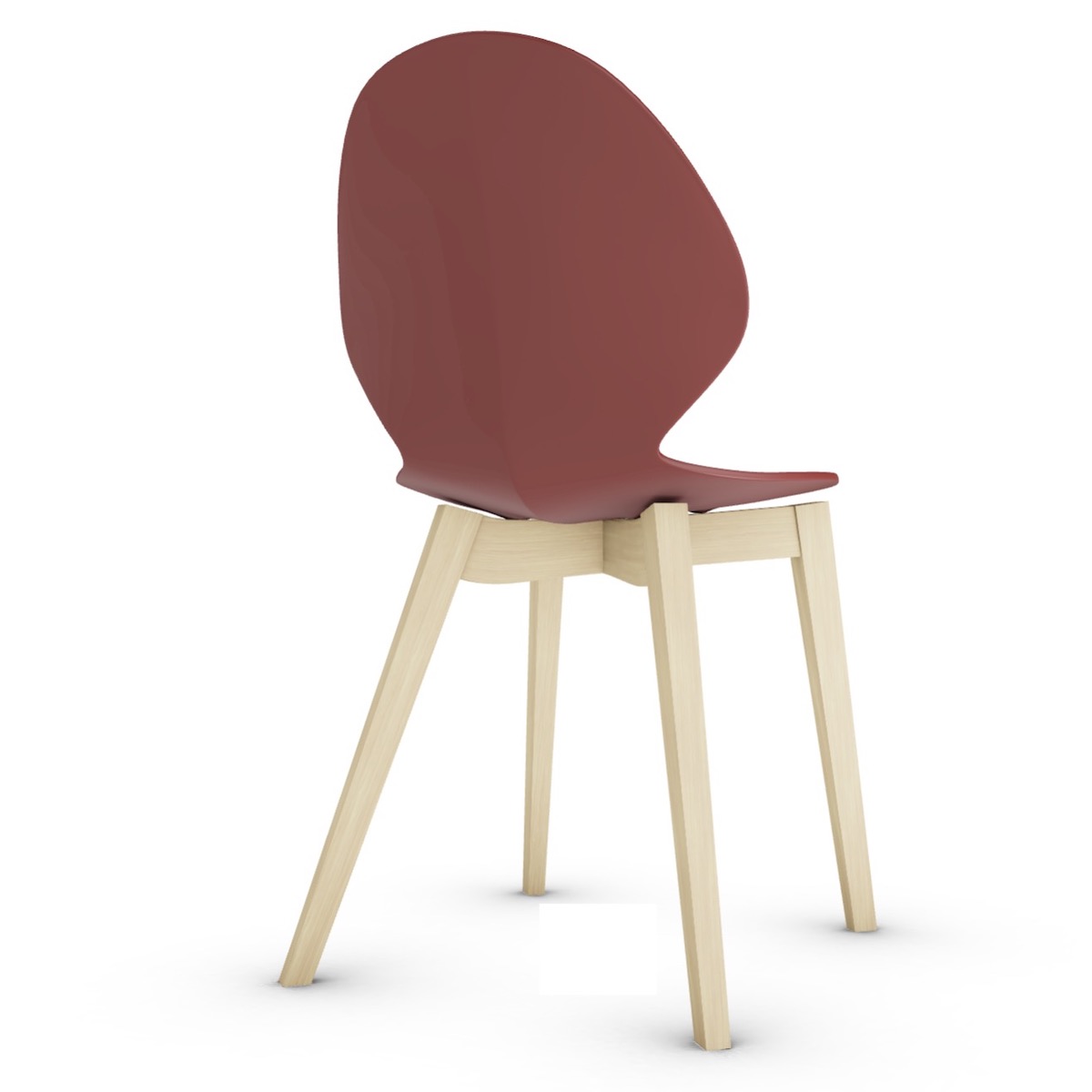 Chaise BASIL Calligaris chêne naturel-rouge oxyde opaque