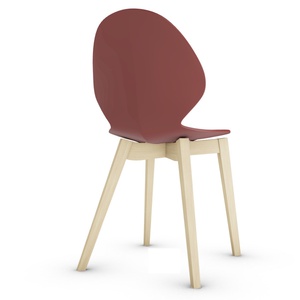 Chaise BASIL Calligaris chêne naturel-rouge oxyde opaque