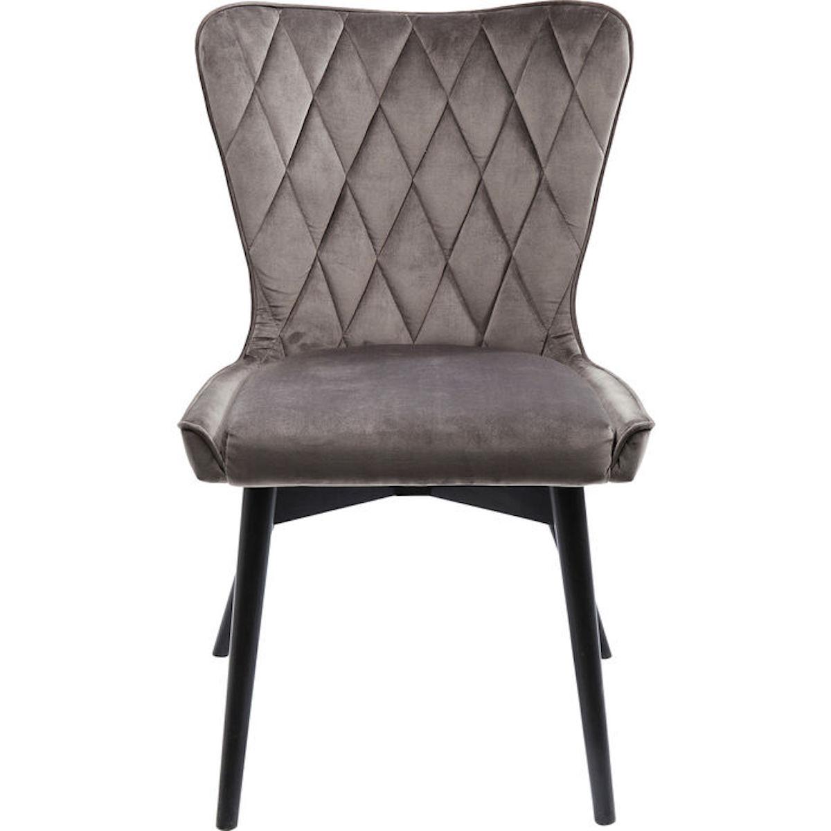 Chaise BLACK MARSHALL Kare Design velours gris