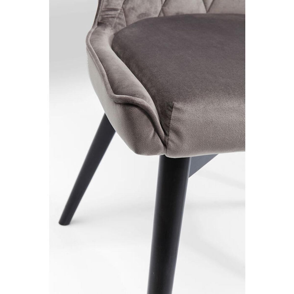 Chaise BLACK MARSHALL Kare Design velours gris