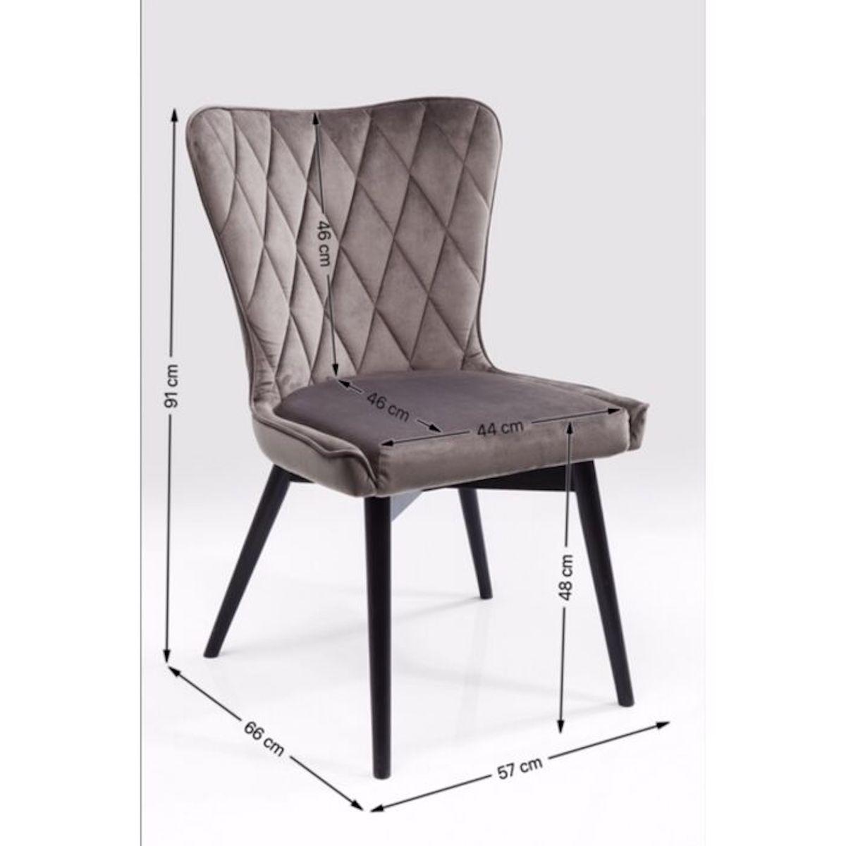 Chaise BLACK MARSHALL Kare Design velours gris