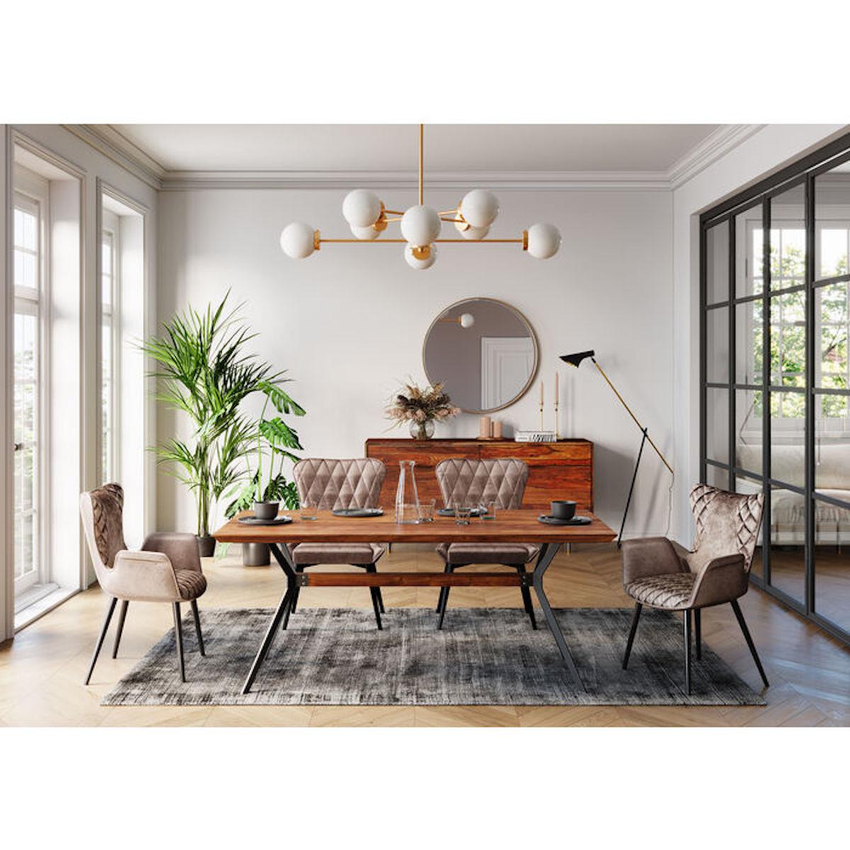 Chaise BLACK MARSHALL Kare Design velours gris