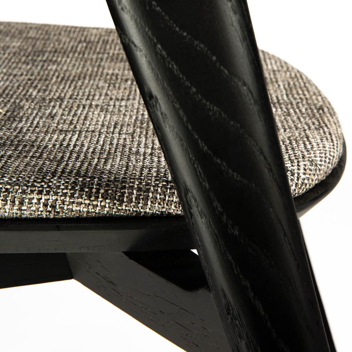 Chaise BOK Ethnicraft chêne noir-grey upholstery