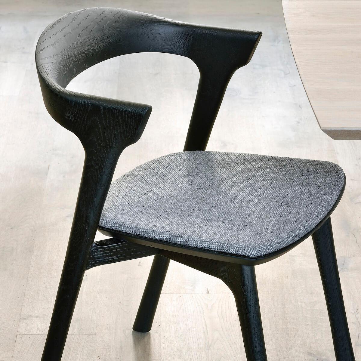 Chaise BOK Ethnicraft chêne noir-grey upholstery