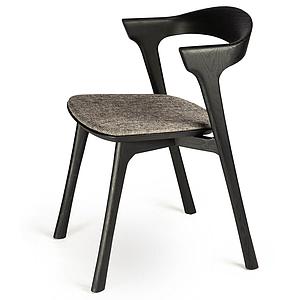 Chaise BOK Ethnicraft chêne noir-grey upholstery