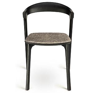 Chaise BOK Ethnicraft chêne noir-grey upholstery