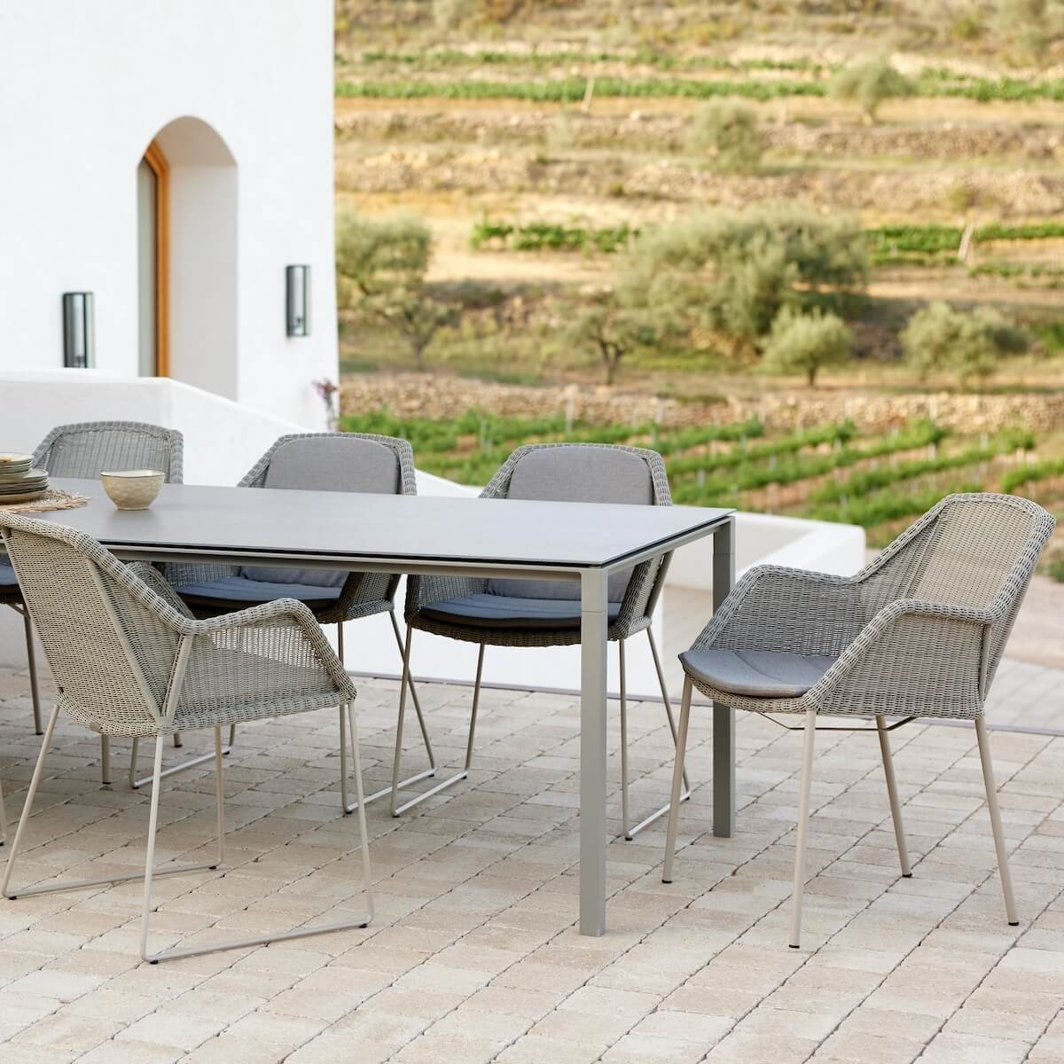 Chaise BREEZE Cane-line weave taupe-Natté gris