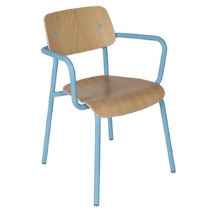 Chaise Bridge Chêne STUDIE Fermob Indoor bleu maya