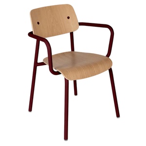 Chaise Bridge Chêne STUDIE Fermob Indoor cerise noire